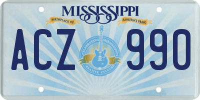 MS license plate ACZ990