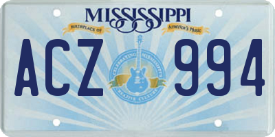 MS license plate ACZ994