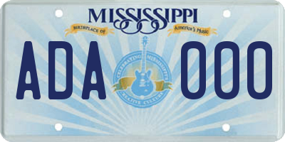 MS license plate ADA000