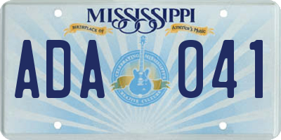 MS license plate ADA041