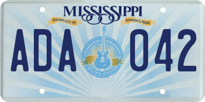 MS license plate ADA042