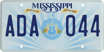 MS license plate ADA044