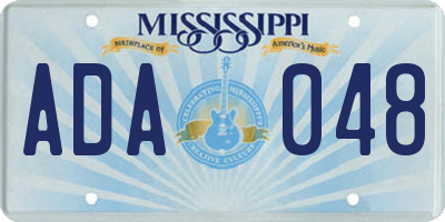 MS license plate ADA048