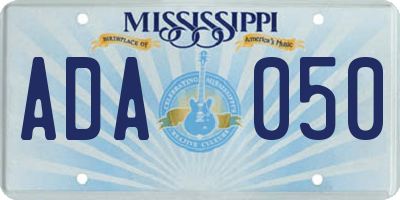 MS license plate ADA050