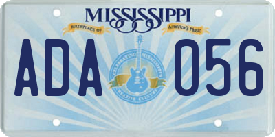 MS license plate ADA056