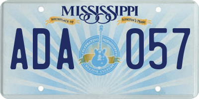 MS license plate ADA057