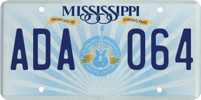 MS license plate ADA064