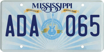MS license plate ADA065