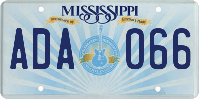 MS license plate ADA066