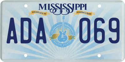 MS license plate ADA069