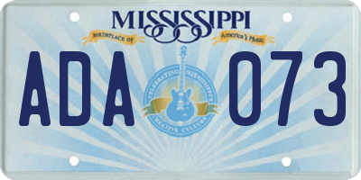 MS license plate ADA073