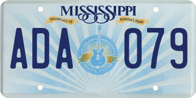 MS license plate ADA079