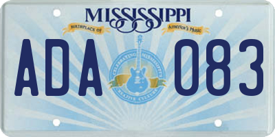 MS license plate ADA083