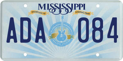 MS license plate ADA084