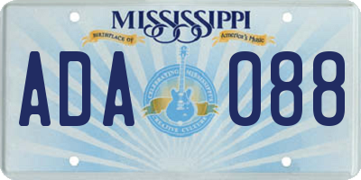 MS license plate ADA088