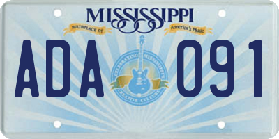 MS license plate ADA091