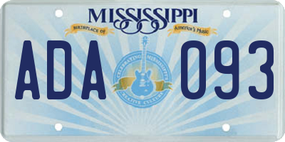 MS license plate ADA093