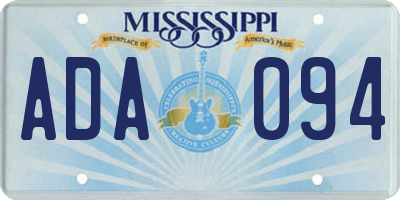MS license plate ADA094