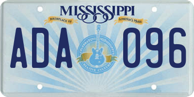 MS license plate ADA096