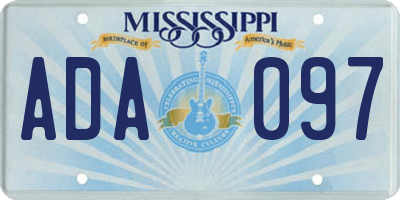 MS license plate ADA097