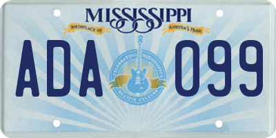 MS license plate ADA099