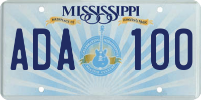 MS license plate ADA100