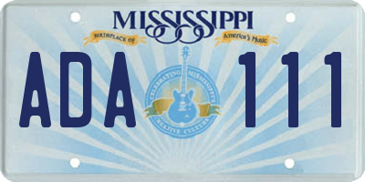 MS license plate ADA111