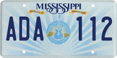 MS license plate ADA112