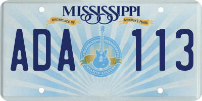 MS license plate ADA113