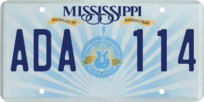 MS license plate ADA114