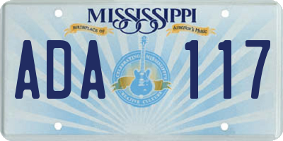 MS license plate ADA117