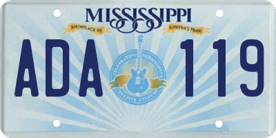 MS license plate ADA119