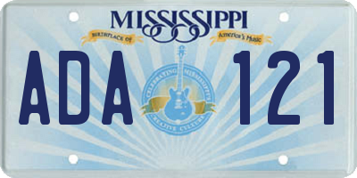 MS license plate ADA121