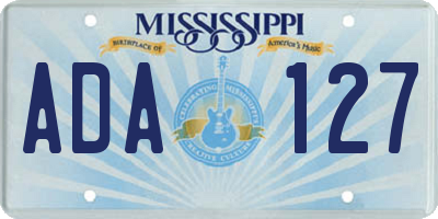 MS license plate ADA127