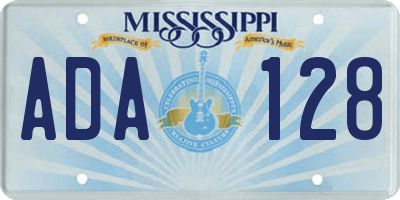 MS license plate ADA128