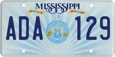 MS license plate ADA129