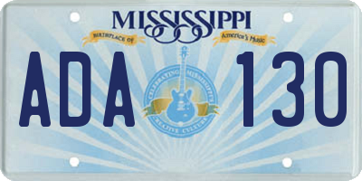 MS license plate ADA130