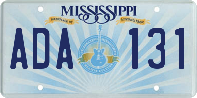 MS license plate ADA131
