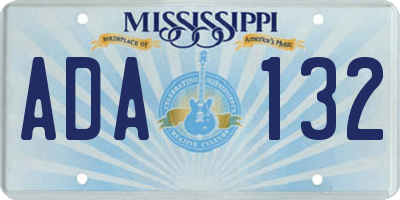 MS license plate ADA132