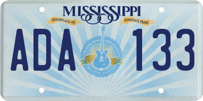 MS license plate ADA133