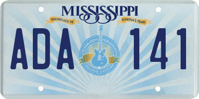 MS license plate ADA141