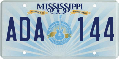 MS license plate ADA144