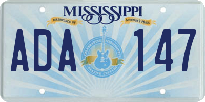MS license plate ADA147