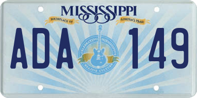 MS license plate ADA149