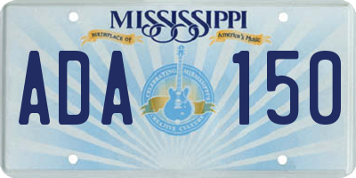 MS license plate ADA150