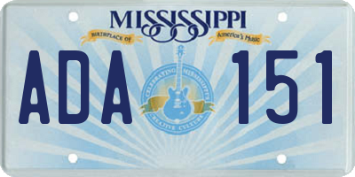 MS license plate ADA151