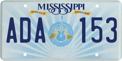 MS license plate ADA153