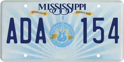 MS license plate ADA154