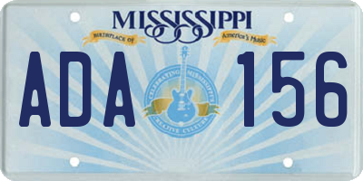 MS license plate ADA156