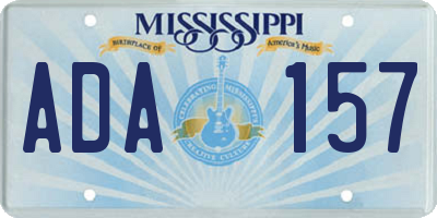 MS license plate ADA157